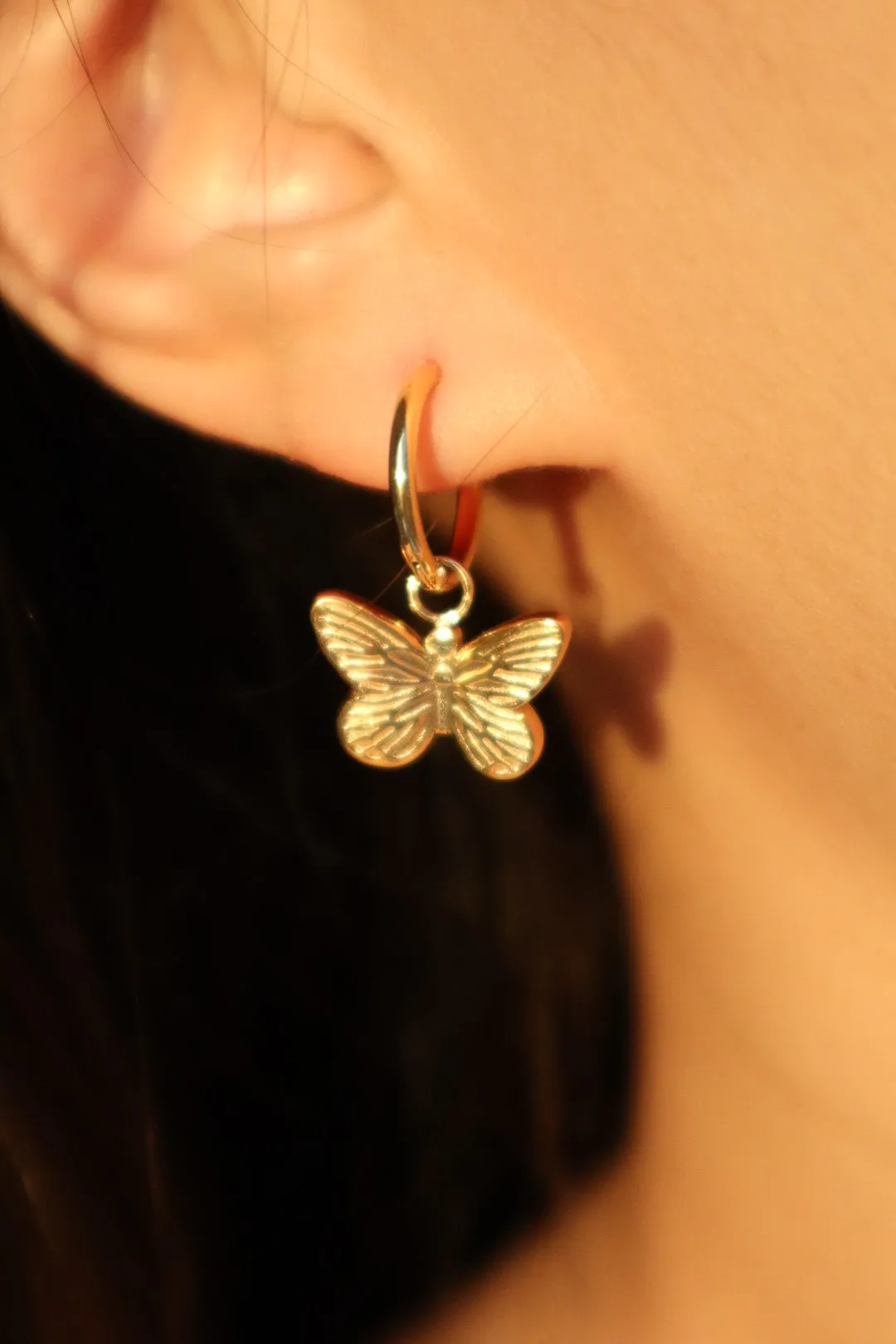 18K Gold stainless steel Butterfly Earrings