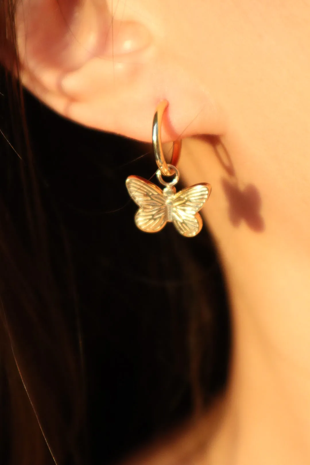 18K Gold stainless steel Butterfly Earrings