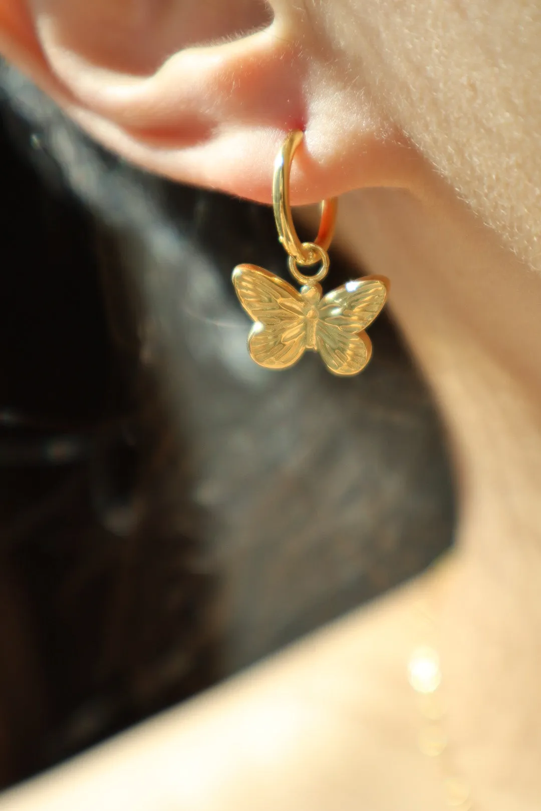 18K Gold stainless steel Butterfly Earrings