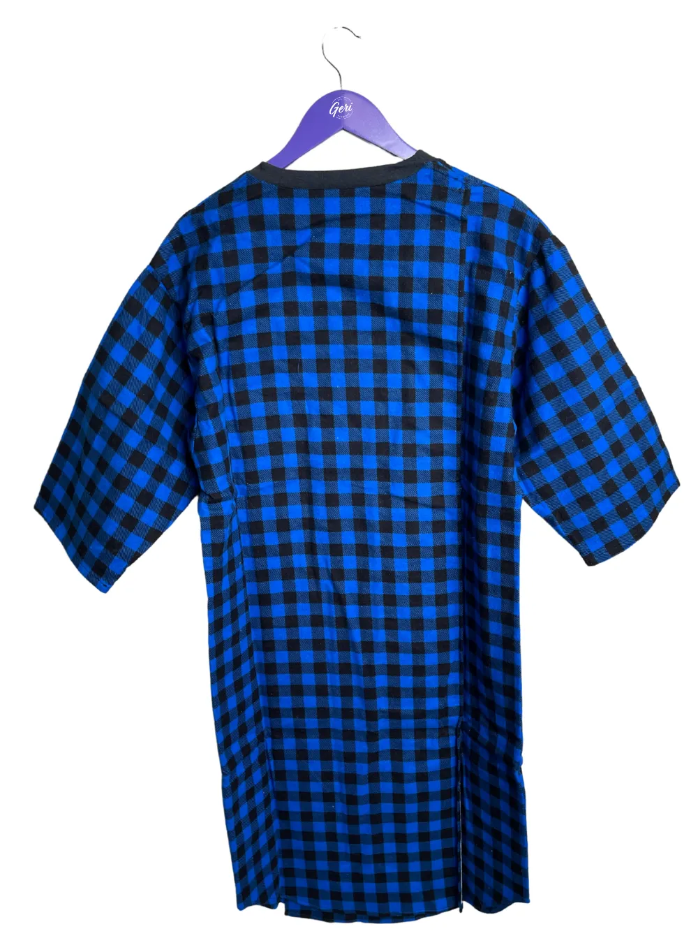 Adaptive Flannel V-Neck Nightshirt