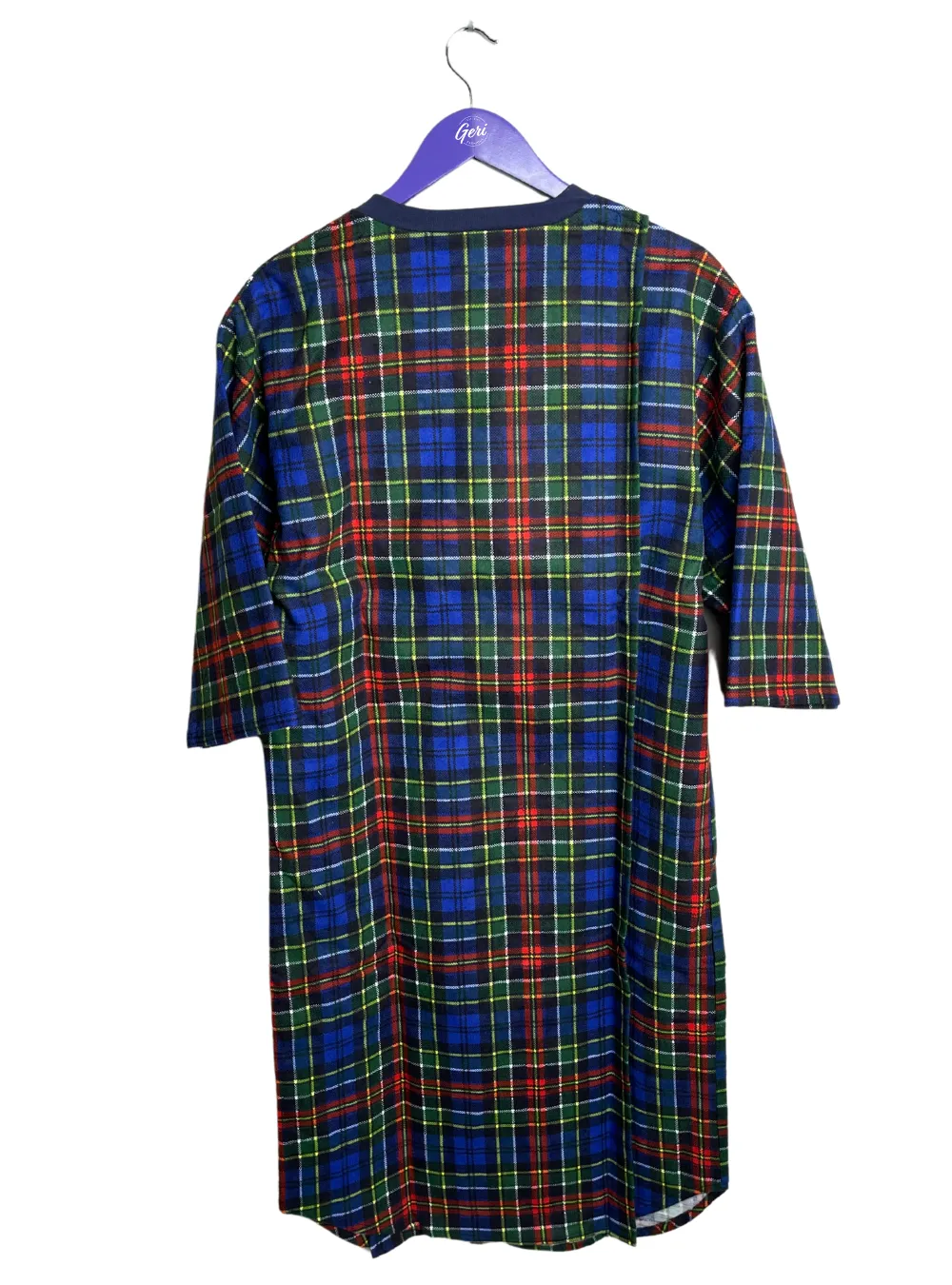 Adaptive Flannel V-Neck Nightshirt