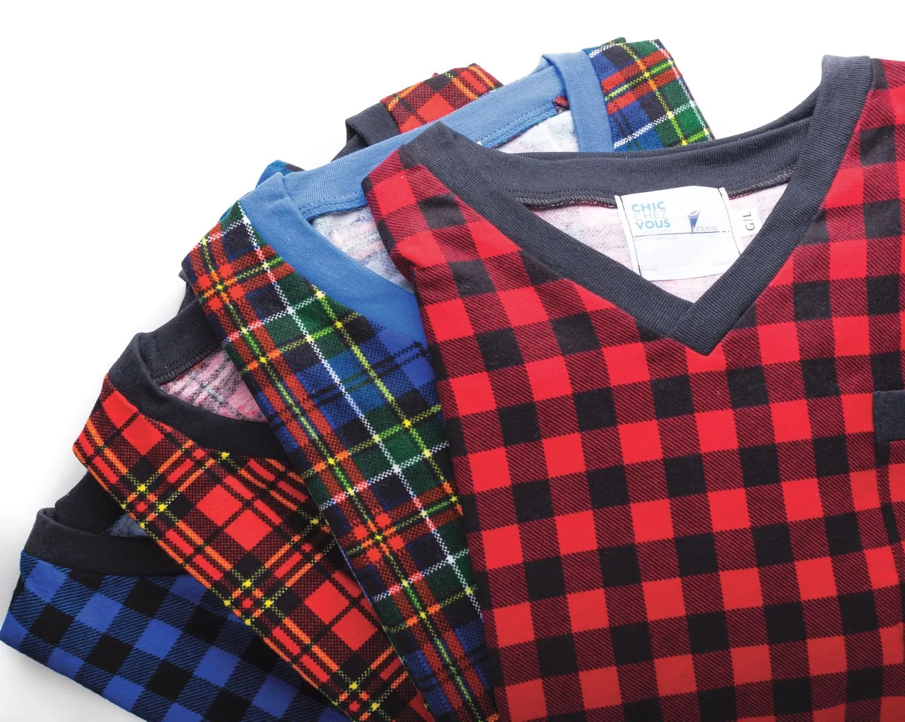 Adaptive Flannel V-Neck Nightshirt