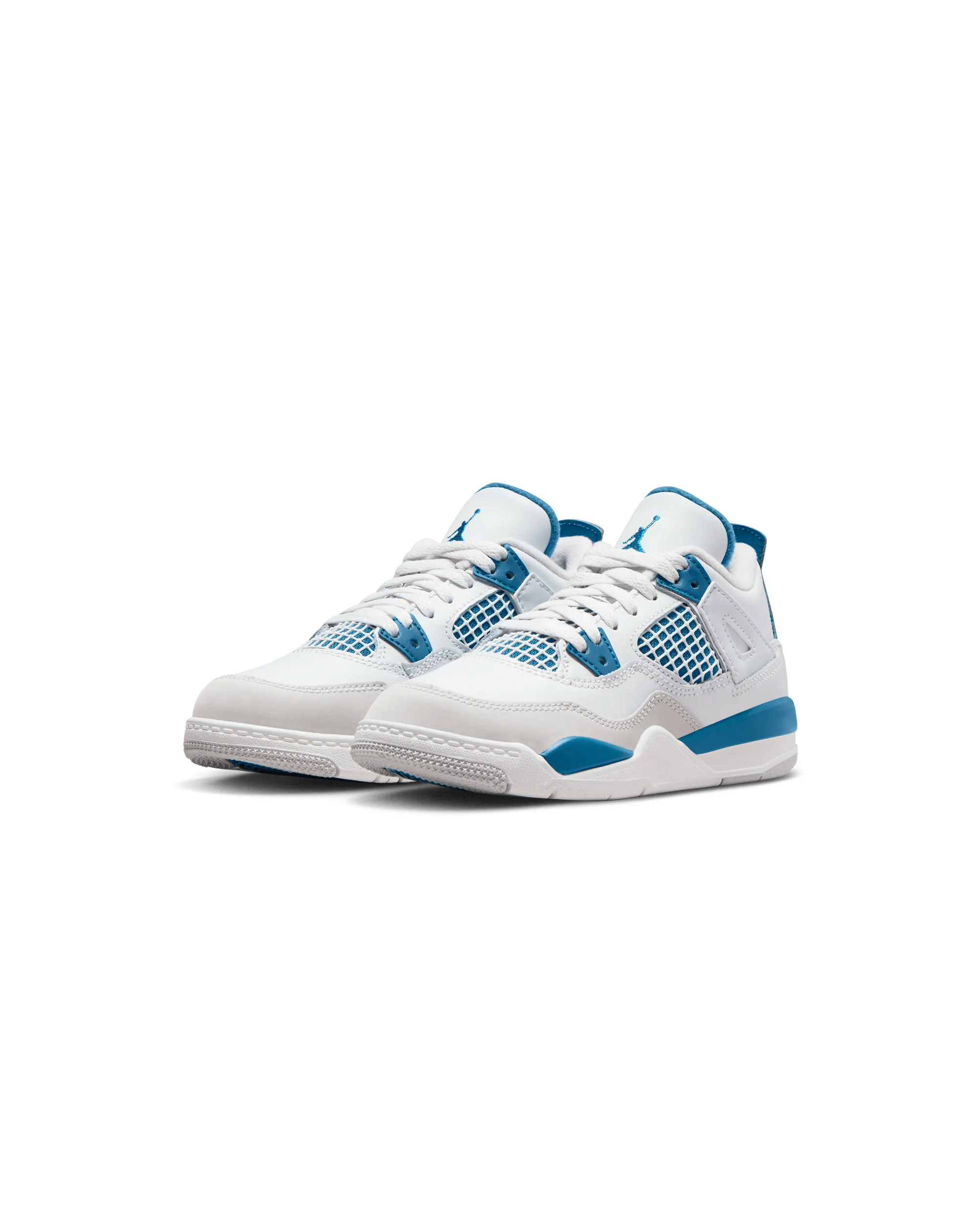 Air Jordan 4 Retro (Ps) - Off White / Military Blue / Neutral Grey