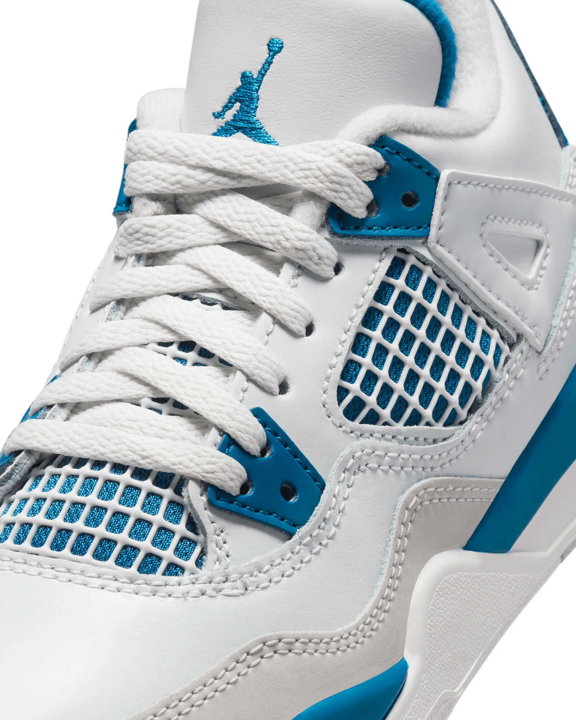 Air Jordan 4 Retro (Ps) - Off White / Military Blue / Neutral Grey