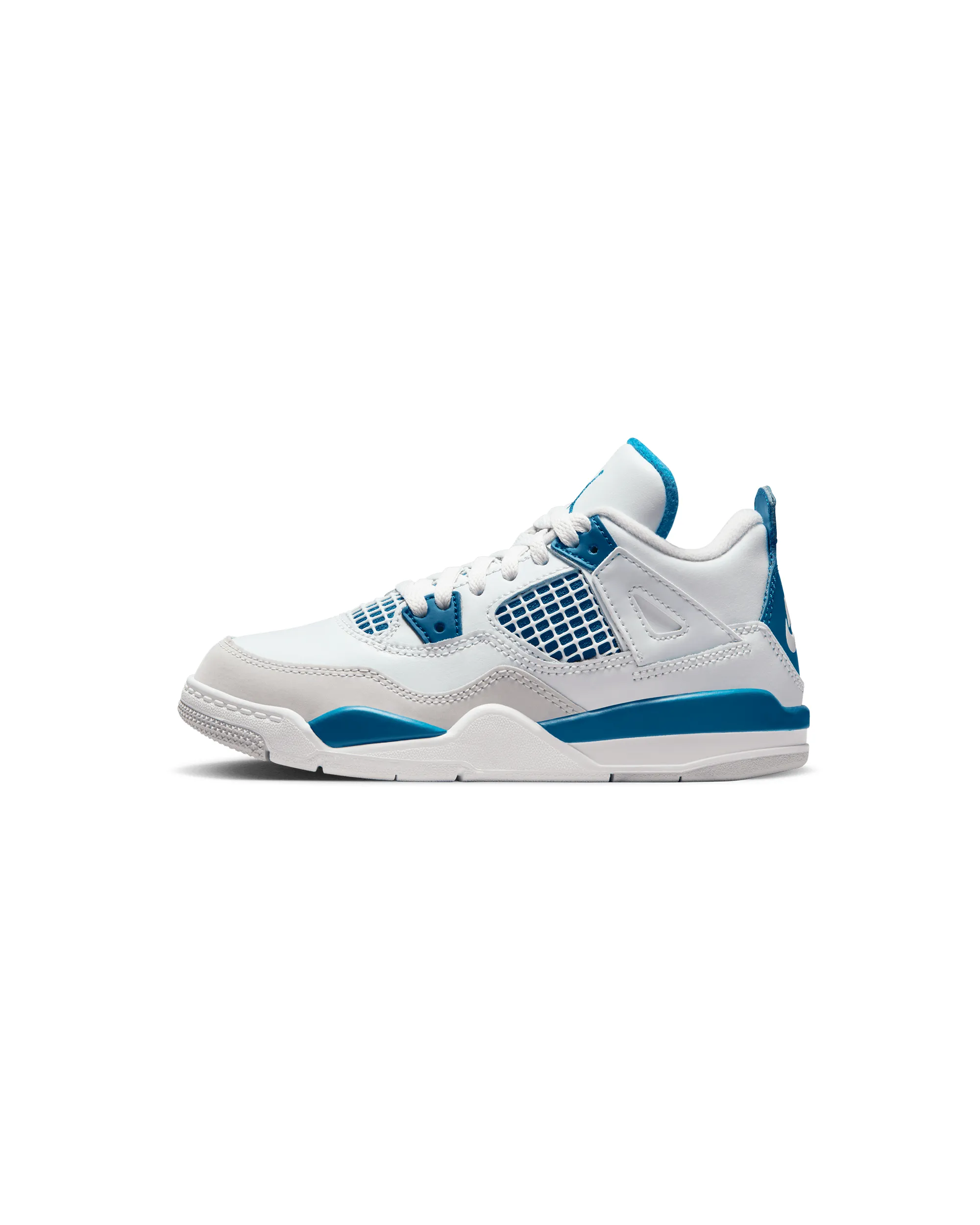 Air Jordan 4 Retro (Ps) - Off White / Military Blue / Neutral Grey