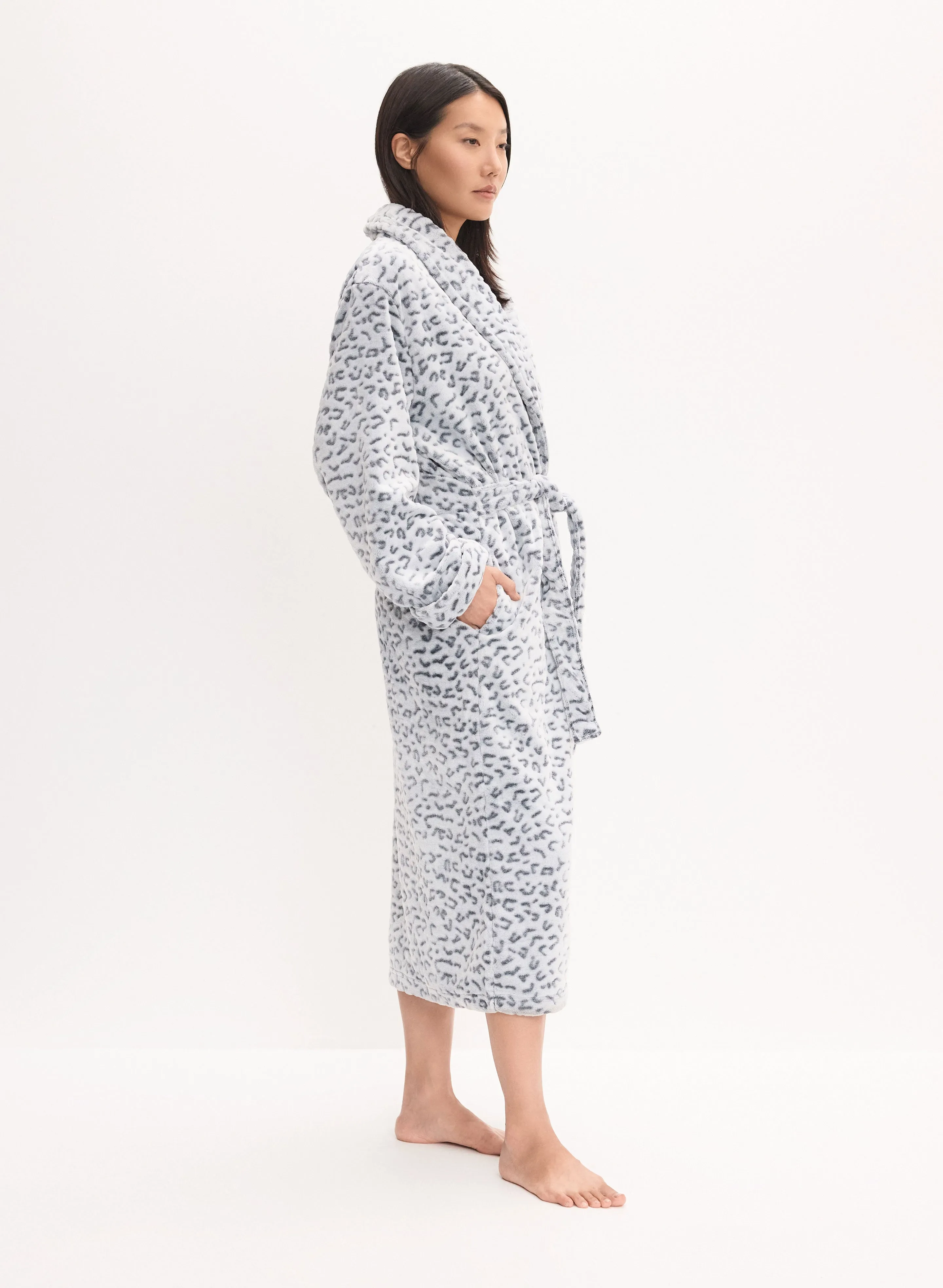 Animal Print Fleece Robe