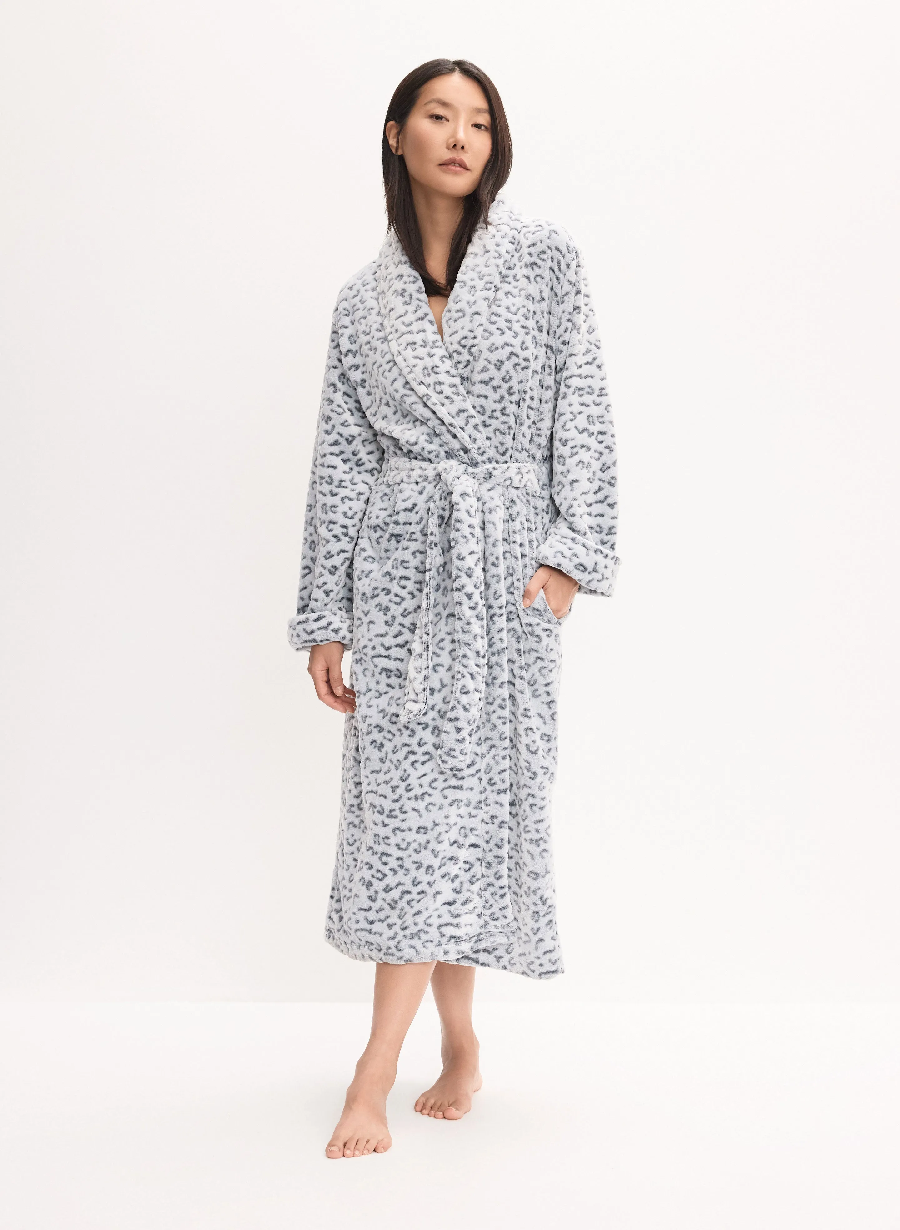 Animal Print Fleece Robe