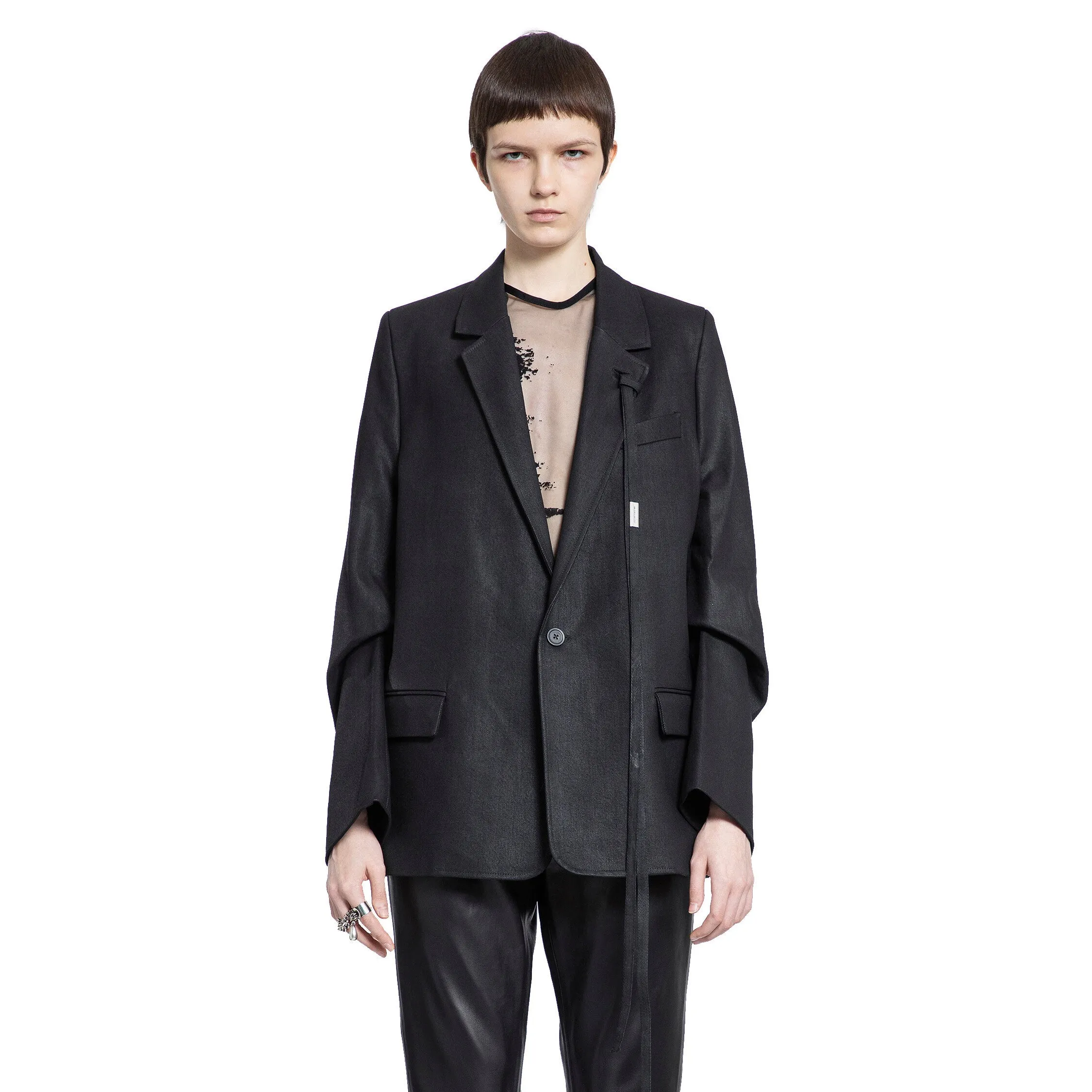 ANN DEMEULEMEESTER WOMAN BLACK BLAZERS