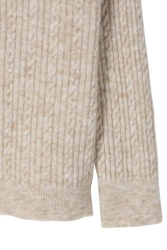 Beige Cable Sweater