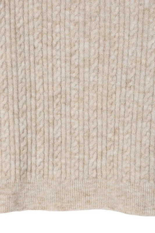 Beige Cable Sweater