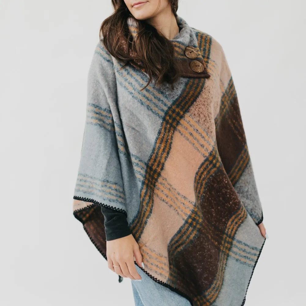 Bianca Button Neck Poncho