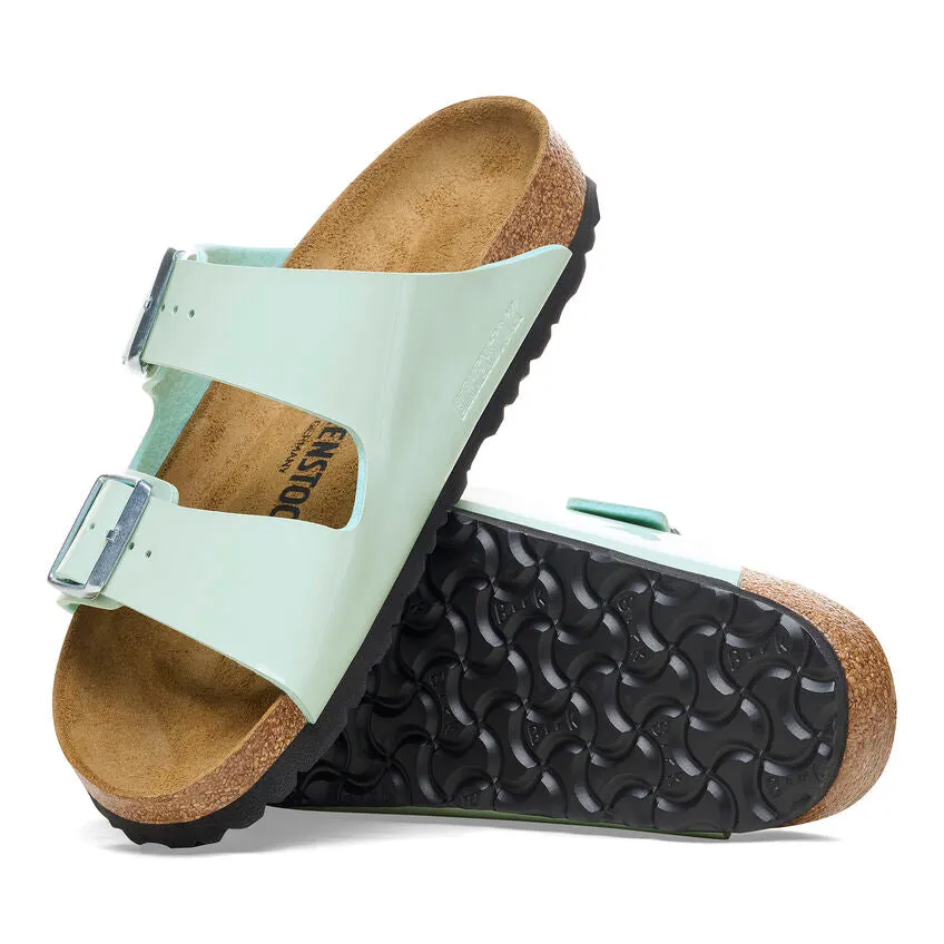 Birkenstock Arizona Surf Green Patent Birko Flor Sandal