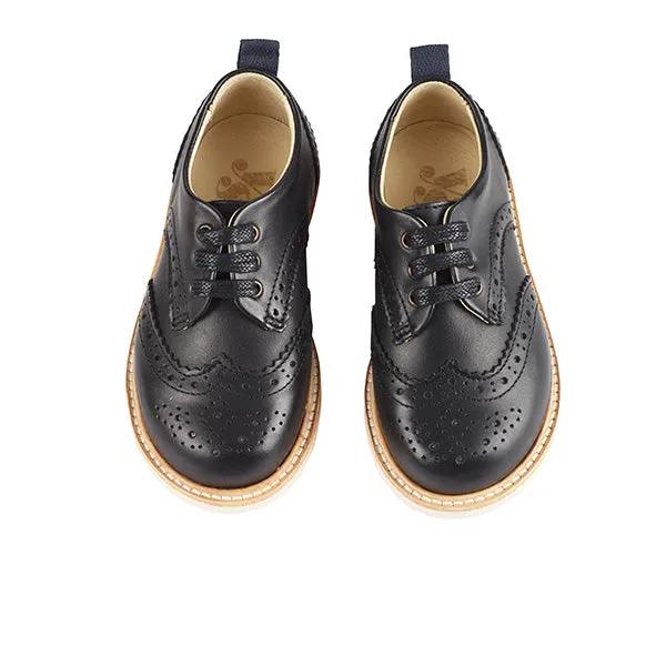 Brando Brogue Kids Shoe Black Leather