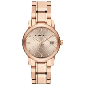 Burberry BU9126 Ladies Diamond Rose Gold 34mm Watch