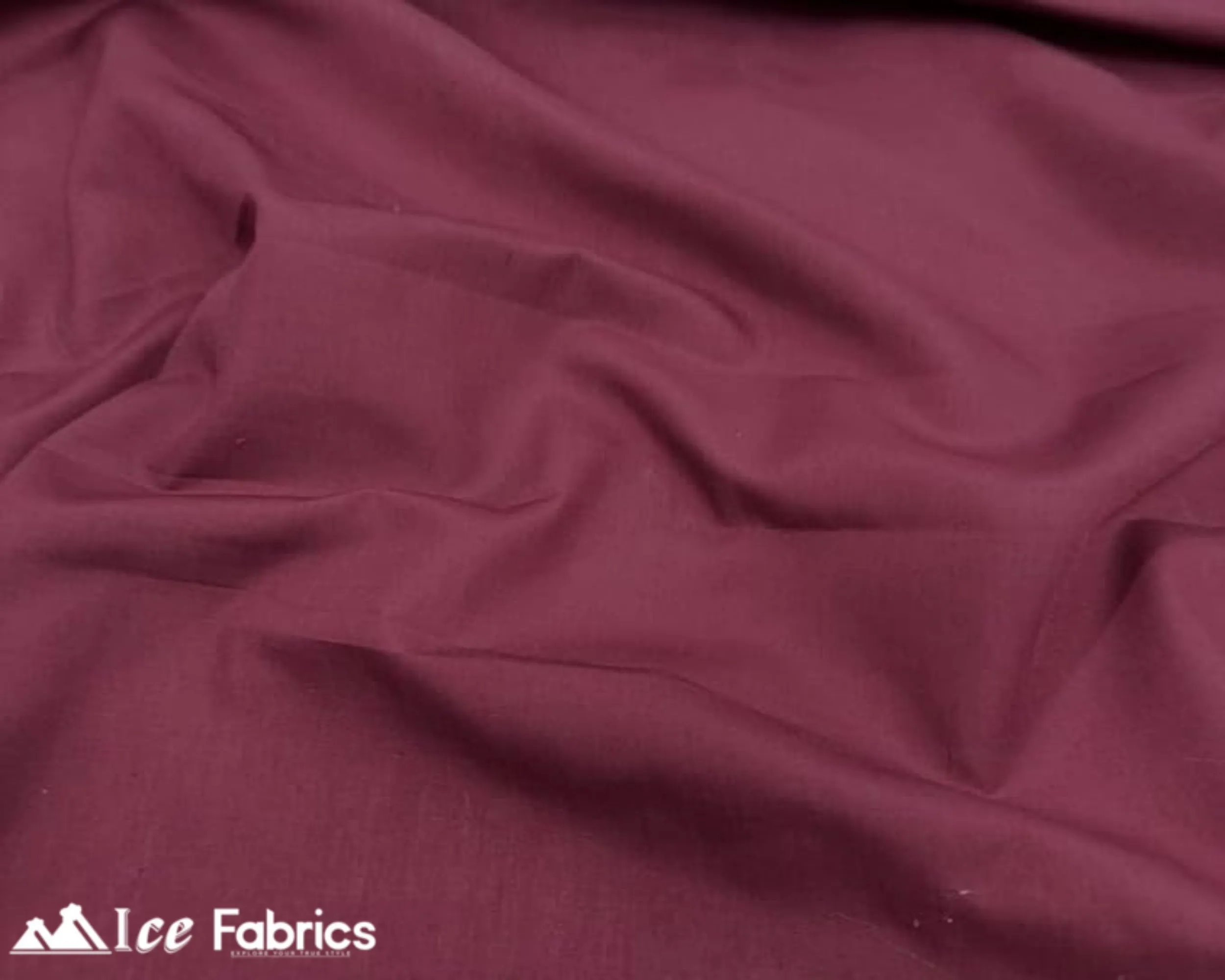 Burgundy Broadcloth Polyester Cotton Fabric | Poly Cotton Fabric