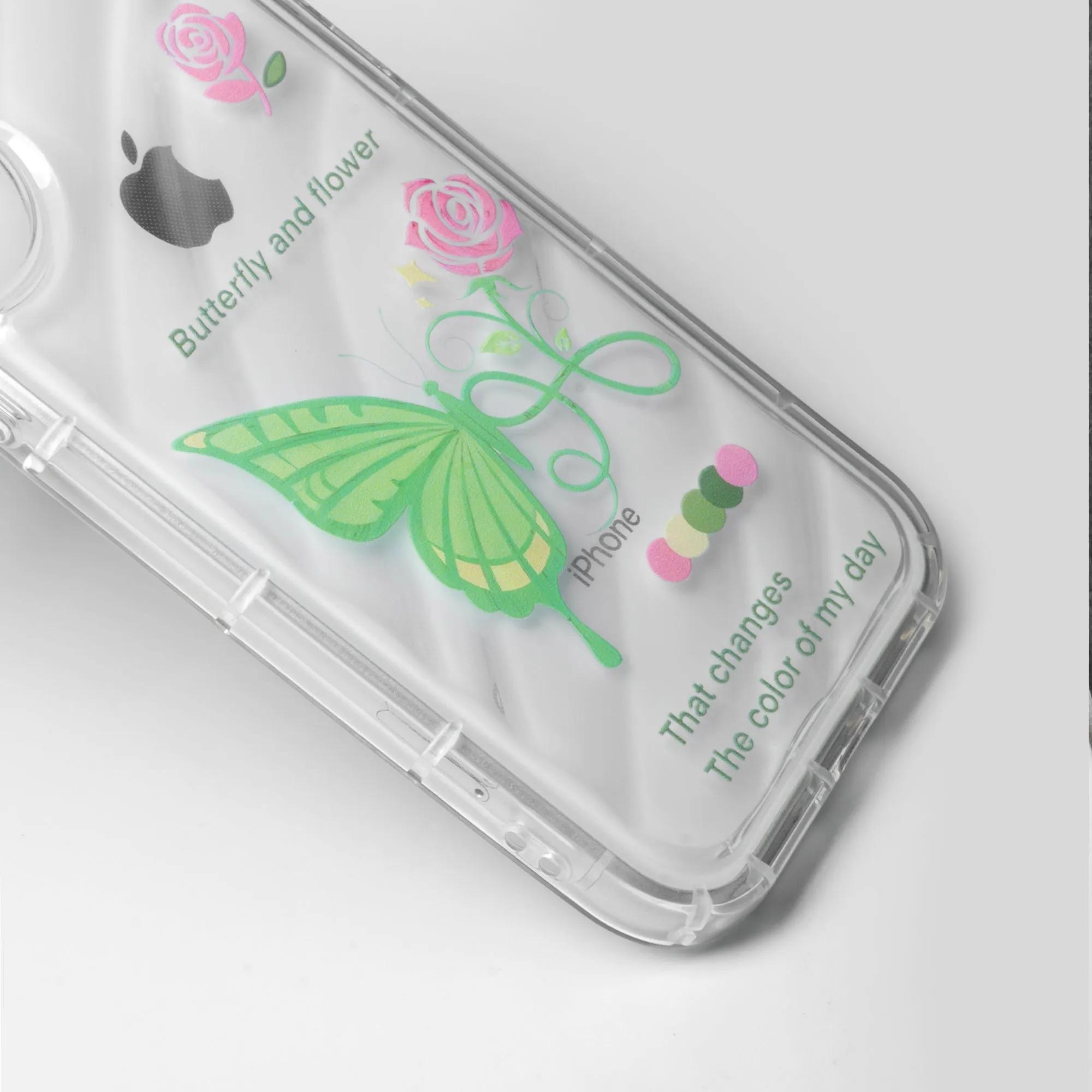 Butterfly Printed Transparent Back Cover for Apple iPhone 15