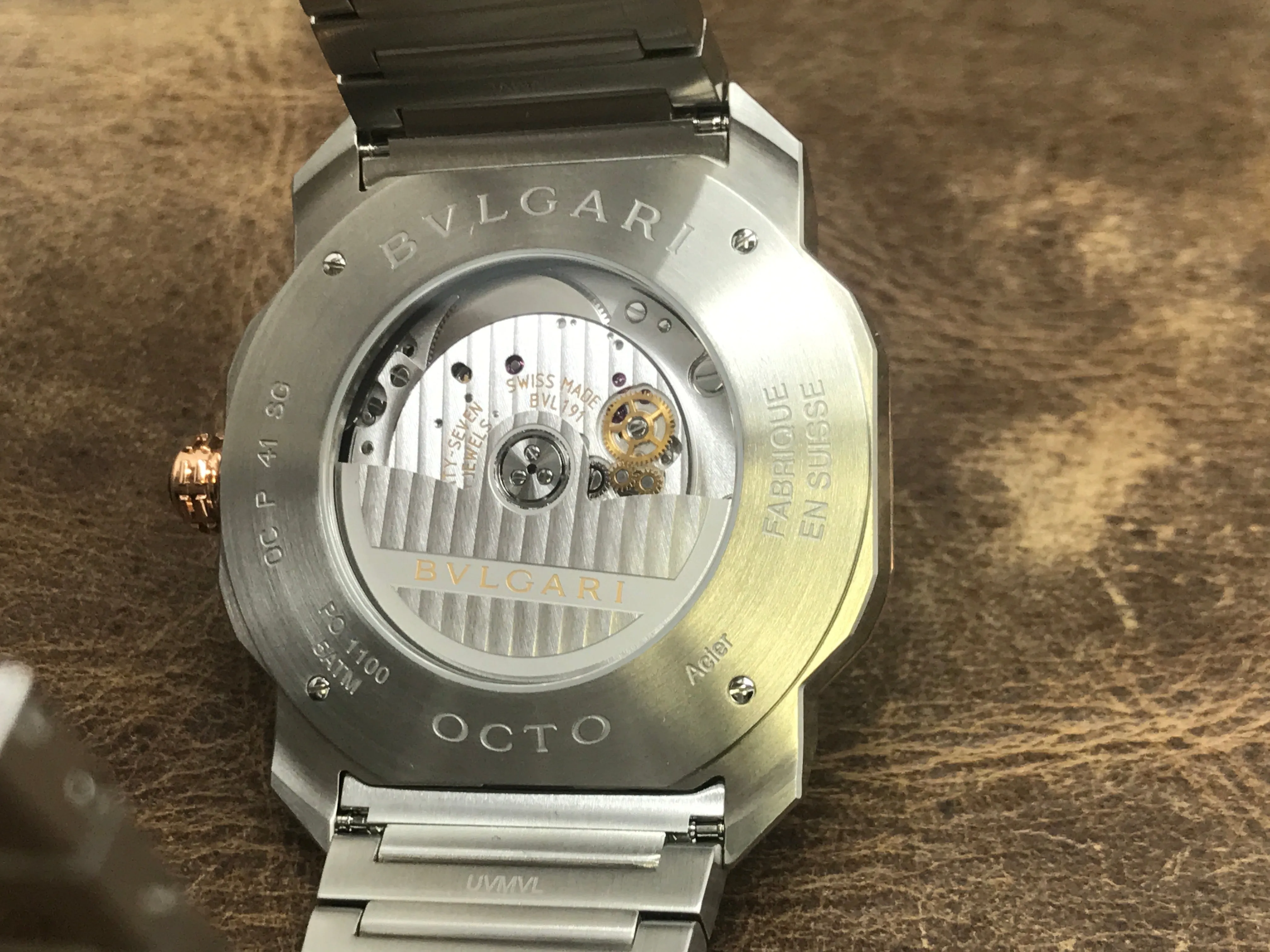 BVLGARI Octo Roma OC41C5SPGLD 103083 Grey Dial Automatic Men's Watch