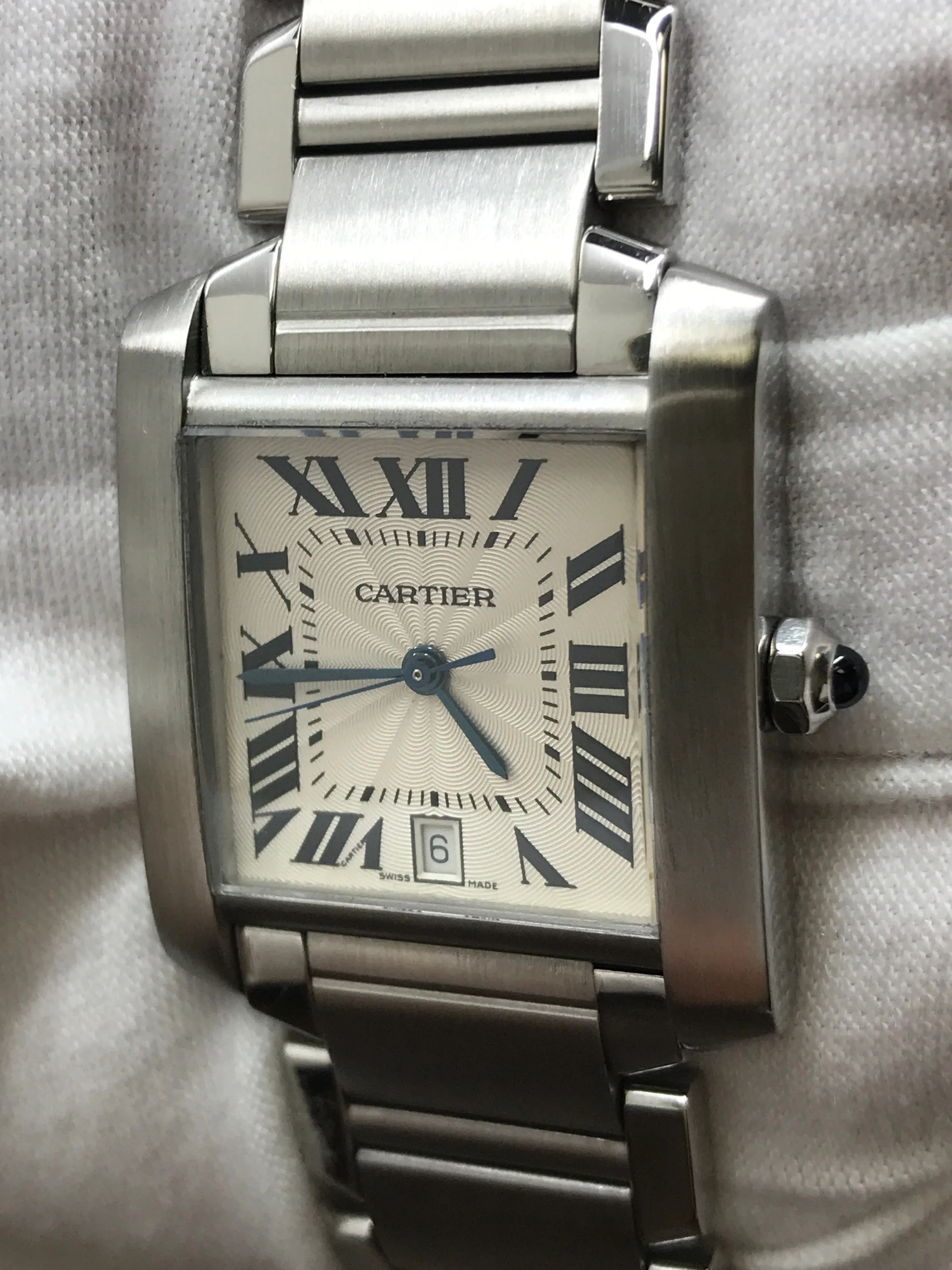 Cartier Tank Francaise 2302 White Dial Automatic Men's Watch