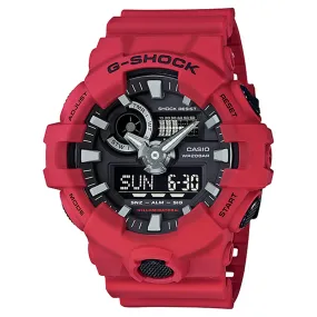 Casio G-SHOCK Red Resin Black Dial Analogue-Digital Men's Watch - GA700-4A