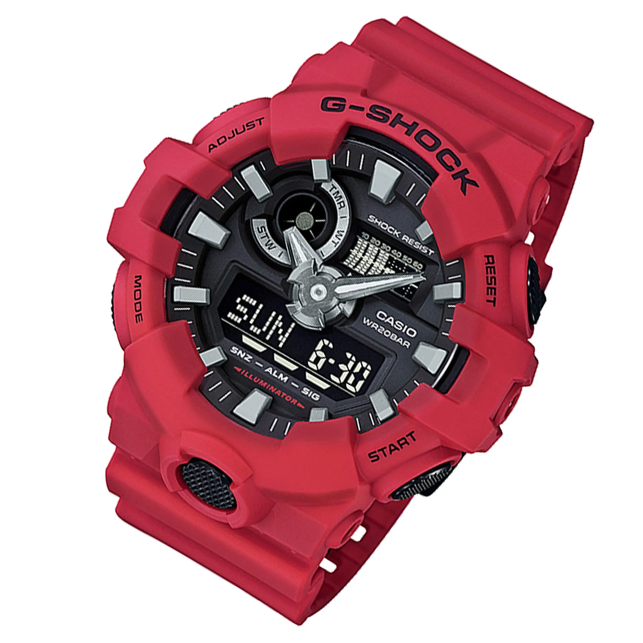 Casio G-SHOCK Red Resin Black Dial Analogue-Digital Men's Watch - GA700-4A