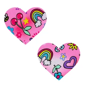 Doodle Bug Cute Pink I Heart U Nipple Cover Pasties