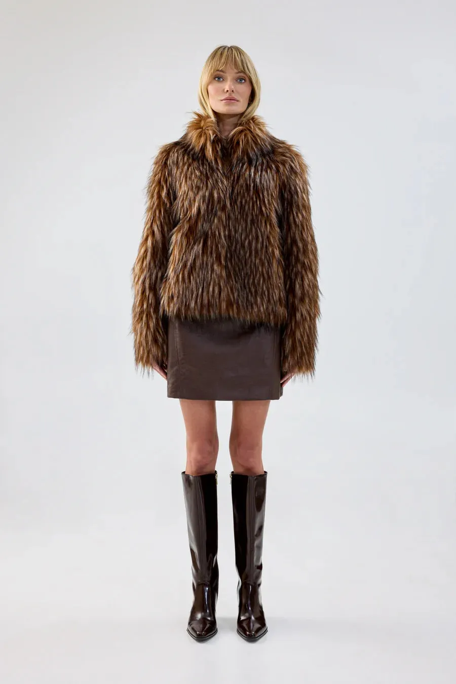 Fur Delish Jacket | Brown Raccoon