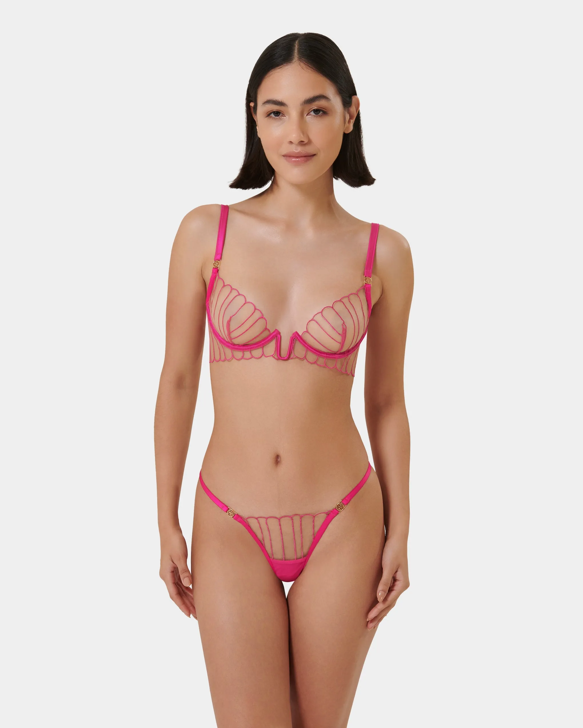 Imogen Wired Bra Fuchsia Pink/Sheer