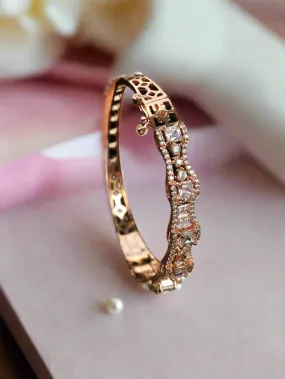 Jazz And Sizzle Rose Gold-Plated American Diamond Studded Bracelet