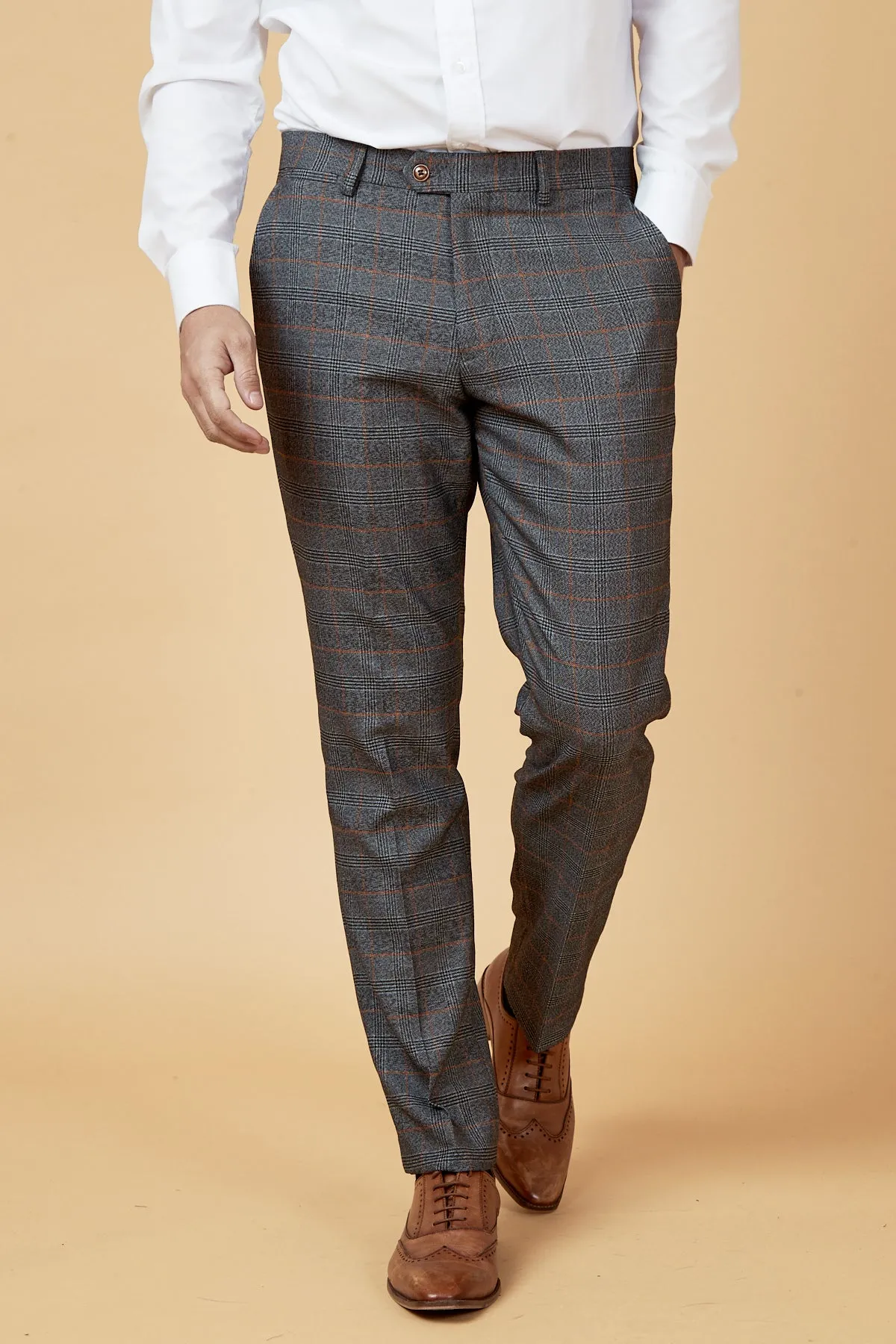 JENSON - Grey Check Trousers