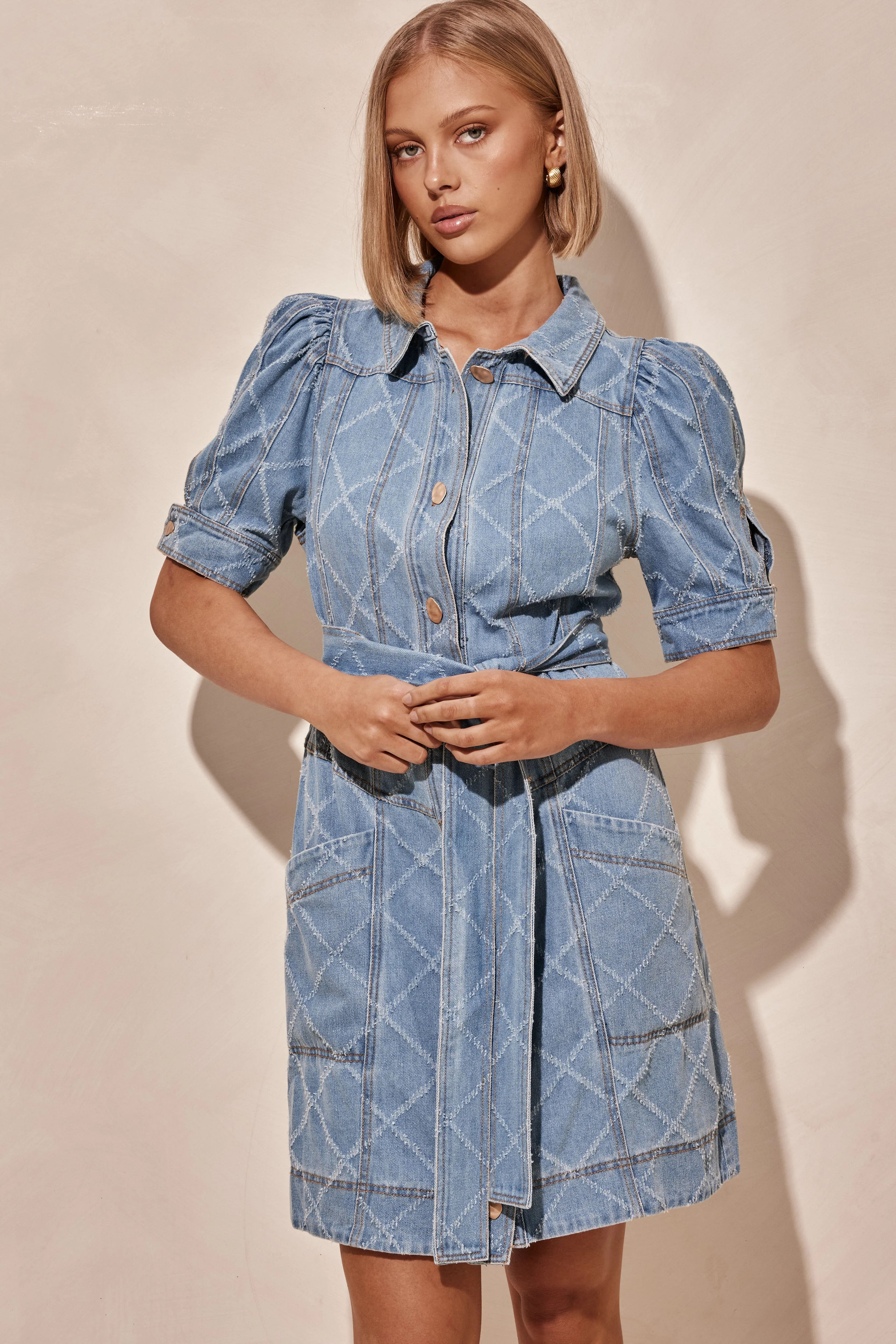 Lyra Denim Dress (Blue)