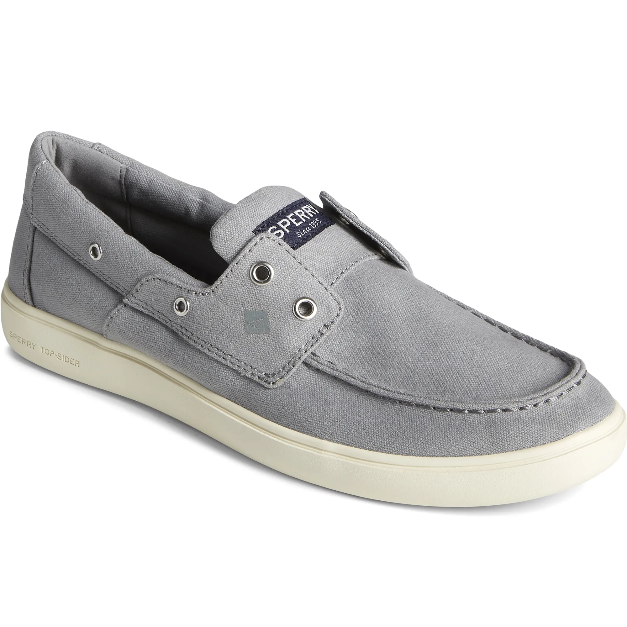 Men's Outer Banks 2-Eye Canvas Boat Shoe - Grey (STS23865)