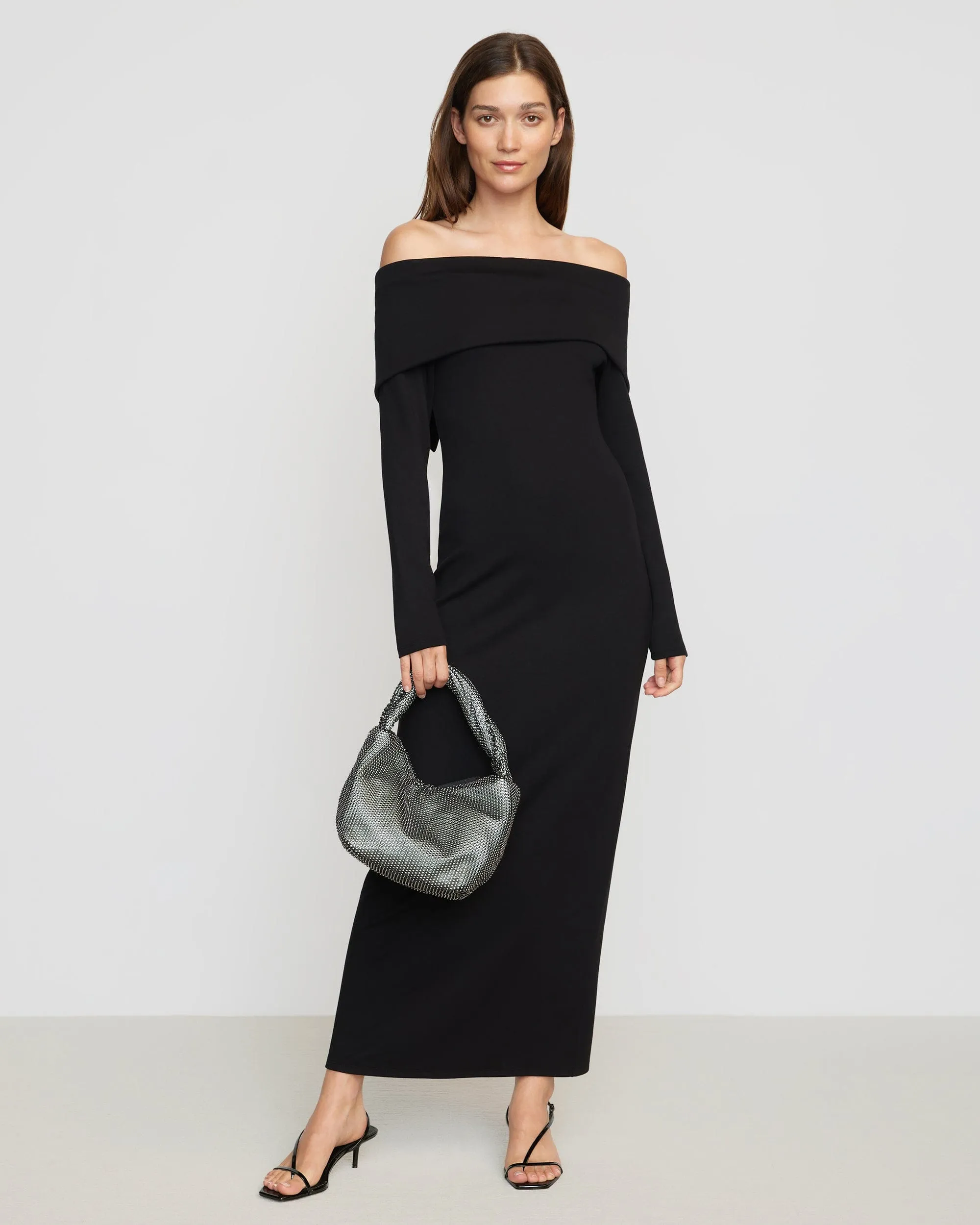 Morgan Split Foldover Jersey Dress