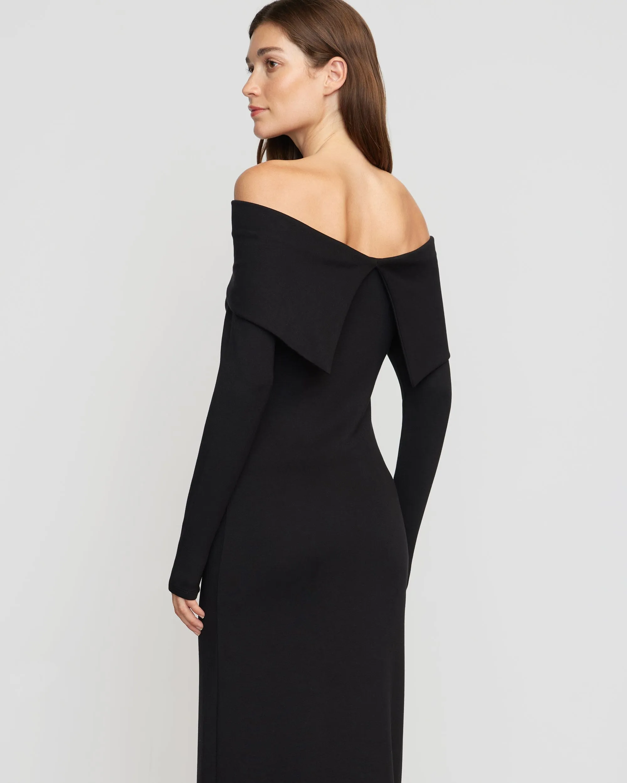 Morgan Split Foldover Jersey Dress