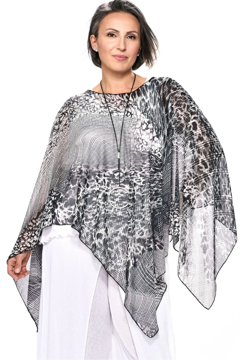 Rapz Sheer Poncho 4735 Black Vanilla