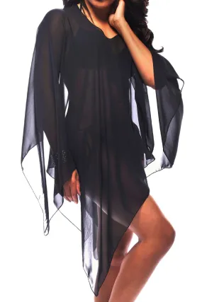 Rapz Sheer Poncho 4735 Black