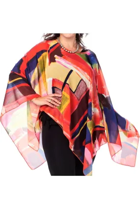 Rapz Sheer Poncho 4735 Orange Multi