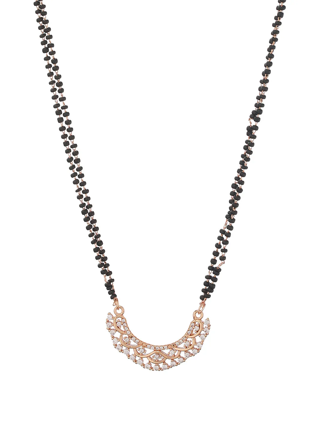 Rose Gold Plated American Diamond Studded Mangalsutra