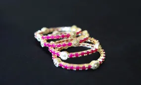 Ruby with American Diamond Studded Bangles