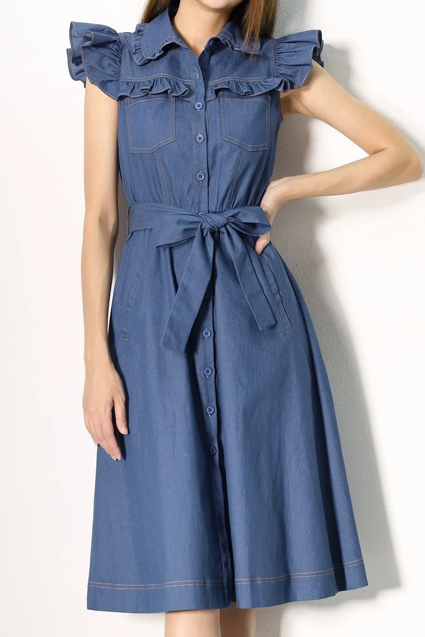 Summer Ruffle Denim Dress