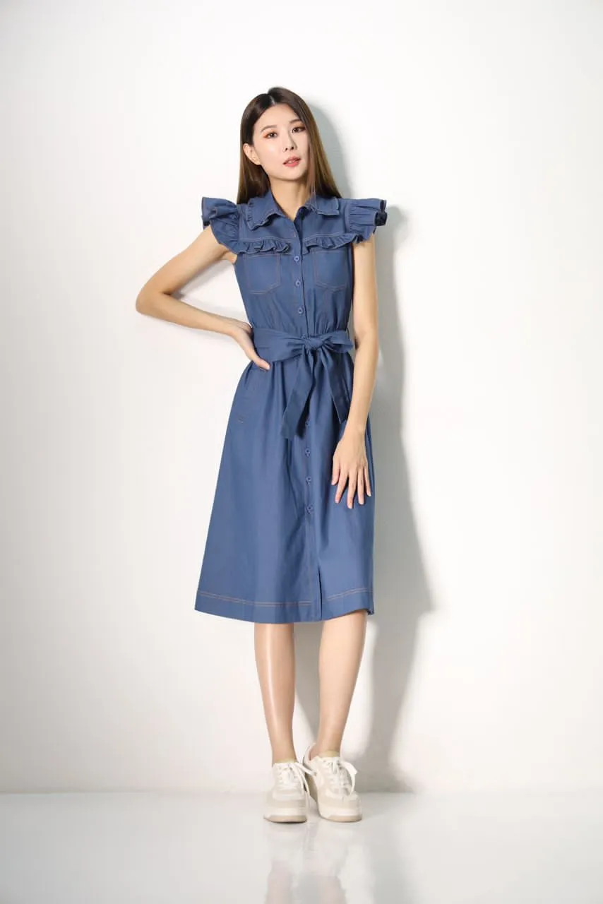 Summer Ruffle Denim Dress