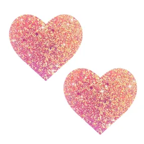 Super Sparkle Sun Kissed UV Chunky Glitter Heart Nipple Cover Pasties