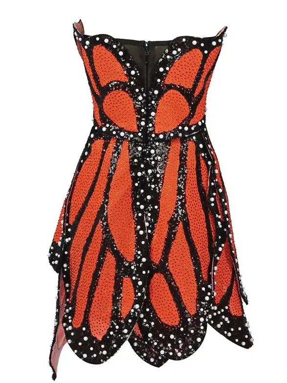 Women’s Butterfly Embellished Mini Dress